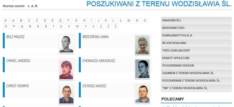 Wodzisławska policja publikuje zdjęcia osób ukrywających się przed organami ścigania, 