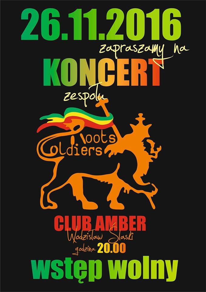 Reggae zabrzmi w Clubie Amber. Zagra zespół Roots Soldiers, materiały prasowe Club Amber