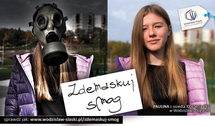 „Zdemaskuj smog”: na billboardach mieszkańcy Wodzisławia Śl., 
