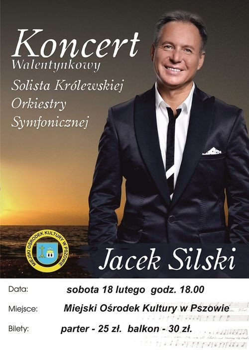 Jacek Silski zaśpiewa w walentynki w Pszowie (konkurs rozstrzygnięty), MOK w Pszowie