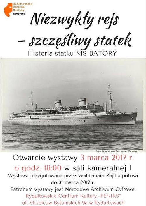Historia transatlantyku MS Batory w zdjęciach i pocztówkach w RCK, Rydułtowskie Centrum Kultury