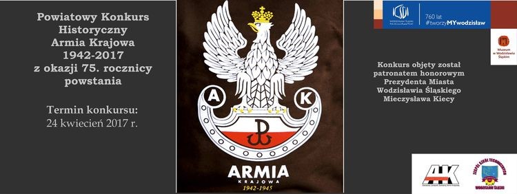 Trwają zgłoszenia do konkursu „Armia Krajowa 1942-2017”, Facebook.com/MuzeumWodzislawSlaski