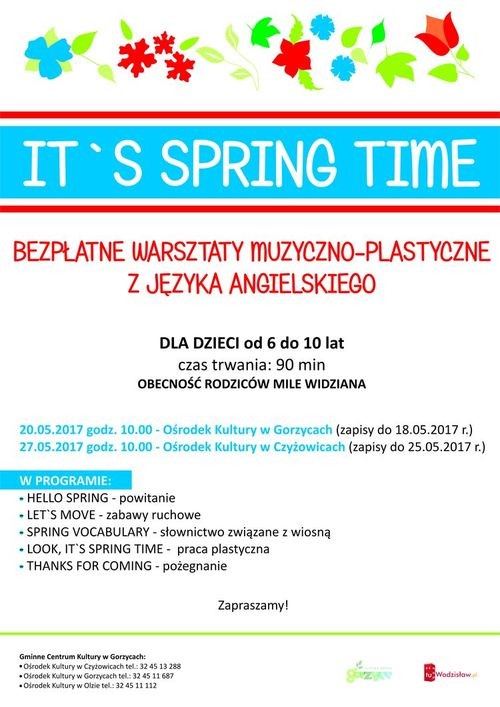„It’s spring time”, czyli warsztaty muzyczno-plastyczne z języka angielskiego, Ośrodek Kultury w Czyżowicach