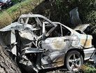 Wypadek w Syryni. Dwie osoby spłonęły w samochodzie