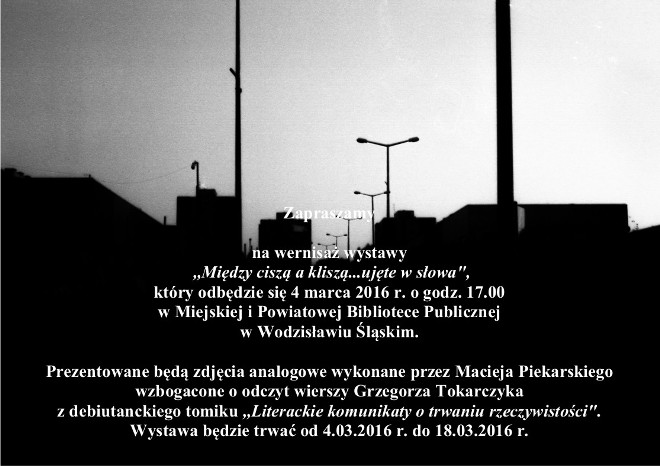 Wieczór z poezją i fotografią w wodzisławskiej bibliotece, materiały prasowe MiPBP w Wodzisławiu Śląskim
