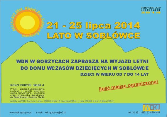 WDK Gorzyce: lato w Soblówce, Materiały prasowe