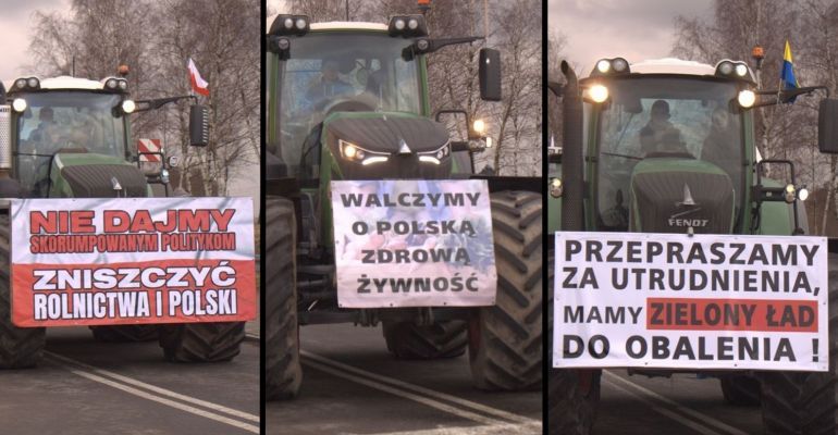 Protestują rolnicy w Gorzyczkach. Ponad 130 traktorów wyjechało na drogę [ZDJĘCIA]