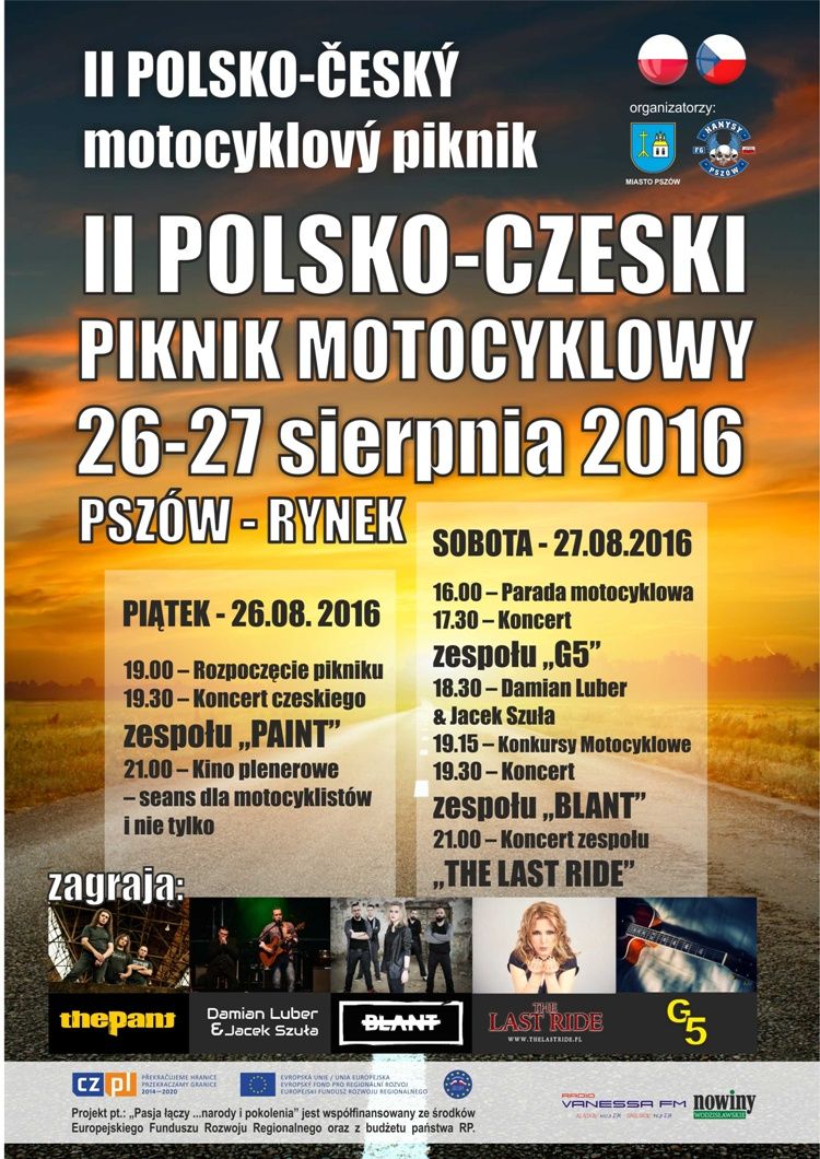 Miłośnicy motocykli z Polski i Czech już jutro przyjadą do Pszowa, materiały prasowe UM Pszów