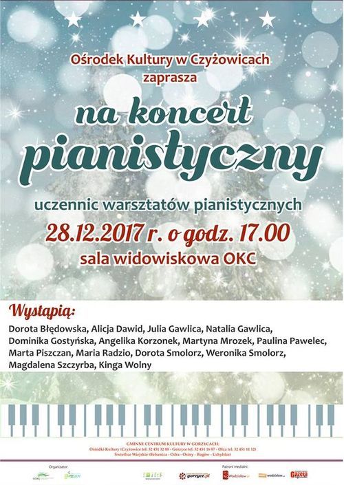 Koncert pianistyczny w Czyżowicach. Wystąpią uczennice warsztatów, GCK Gorzyce