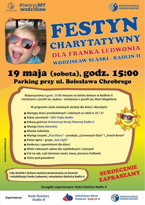 Festyn w Radlinie II. Będą zbierać na leczenie małego Franka, Starostwo Powiatowe w Wodzisławiu Śląskim