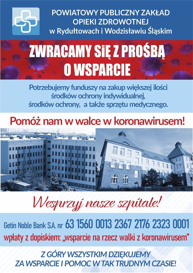 150 tys. zł dla szpitali w Rydułtowach i Wodzisławiu Śl. od Fundacji TVN, 