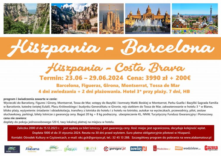 Gorzyce: wakacyjna oferta: Hiszpania - Barcelona, Hiszpania - Costa Brava, 