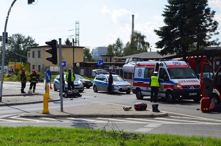 Wypadek na granicy Rybnika i Radlina. Kierowca osobówki wymusił pierwszeństwo na motocykliście, Bartłomiej Furmanowicz