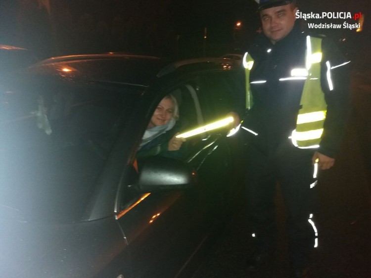 Policjanci promowali noszenie odblasków, KPP Wodzisław