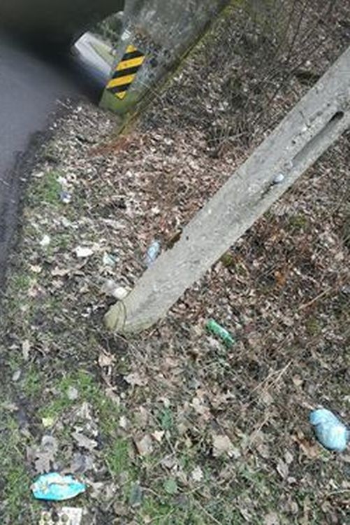 Śmieci przy Leśnicy i torach w Wodzisławiu, zdjęcia czytelnika