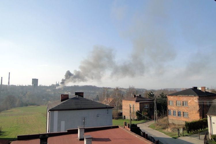 Pożar w byłej Kopalni Anna w Pszowie - zdjęcia z daleka, Adam Porwoł