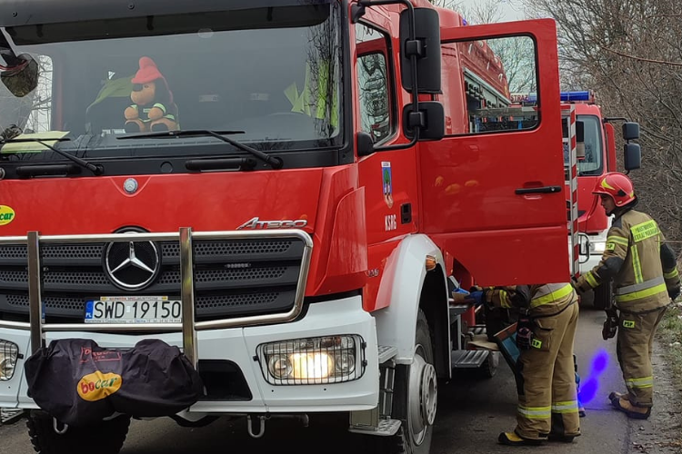 Groźny wypadek w Lubomi. Lądował śmigłowiec LPR, OSP Lubomia