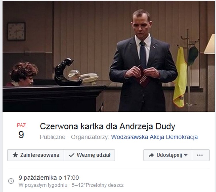 Czerwona kartka dla A.Dudy. Opozycja w Wodzisławiu organizuje się na wizytę prezydenta, 