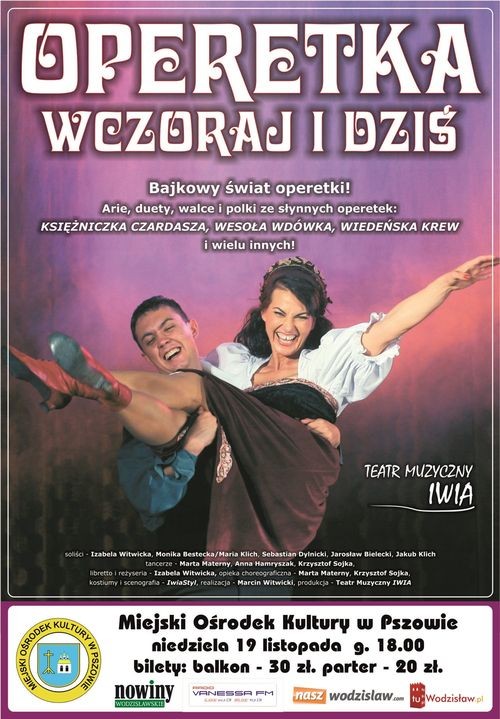 Słynne operetki zabrzmią w Pszowie, MOK w Pszowie