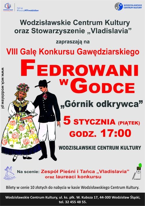 Laureaci „Fedrowania w godce” wystąpią w WCK po raz drugi, Wodzisławskie Centrum Kultury