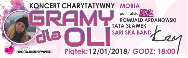 Łzy, Sari Ska Band i Moria zagrają dzisiaj dla Oli, MOK w Pszowie
