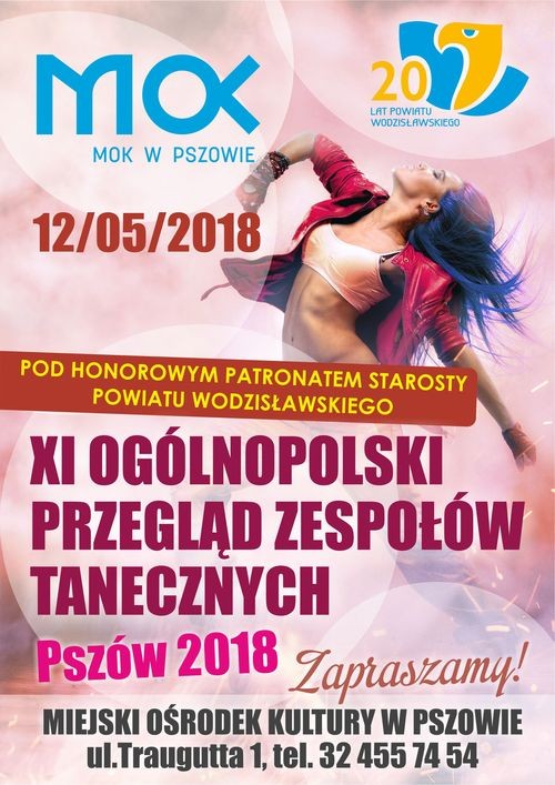 Pszów: trwają zgłoszenia do XI Ogólnopolskiego Przeglądu Zespołów Tanecznych, MOK w Pszowie