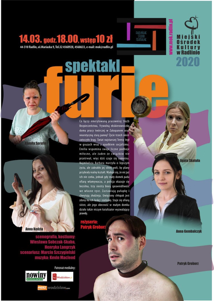 Miejski Ośrodek Kultury zaprasza na spektakl „Furie”, materiał prasowy