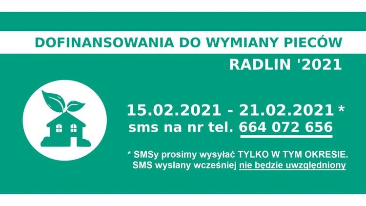 Radlin: SMSowy nabór dofinansowań do pieców, UM Radlin
