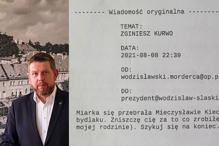 Prezydent Wodzisławia otrzymał anonimowe groźby, FB: Mieczysław Kieca