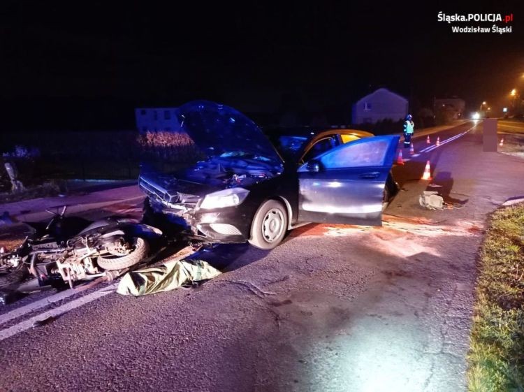 Pszów: Groźny wypadek o poranku. Motorowerzysta trafił do szpitala, KPP Wodzisław