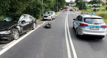 Wypadek z udziałem pięciu aut na ulicy Cieszyńskiej