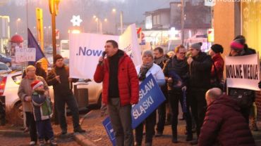 Mieszkańcy Wodzisławia Śl. protestowali pod biurem posłanki PiS
