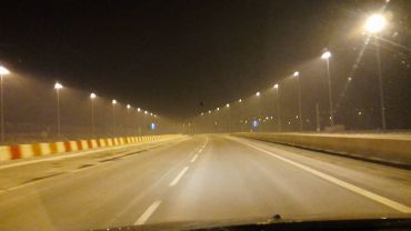 Oświetlona autostrada A1 w gminie Godów