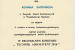 Troje uczniów ZST  na podium konkursu  „Technik Absolwent 2016”!, materiały prasowe ZST Wodzisław Śląski