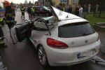 Makabryczny wypadek w Zawadzie - auto zderzyło się z pracującą koparką, zdjęcia czytelnika, zdjęcia policji Wodzisław Śl.