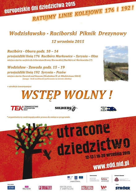 Europejskie Dni Dziedzictwa również w Wodzisławiu: przejażdżki drezynowe malowniczymi liniami kolejowymi, mat. prasowe