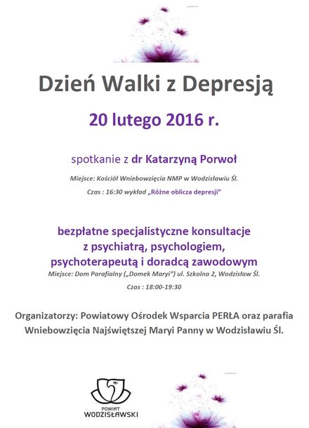 W powiecie wodzisławskim po raz kolejny organizują Dzień Walki z Depresją, 