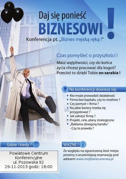 Wodzisław: biznes męską ręką - weź udział w szkoleniu, materiały prasowe