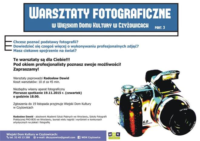 Poznaj tajniki fotografii w WDK Czyżowice, materiały prasowe