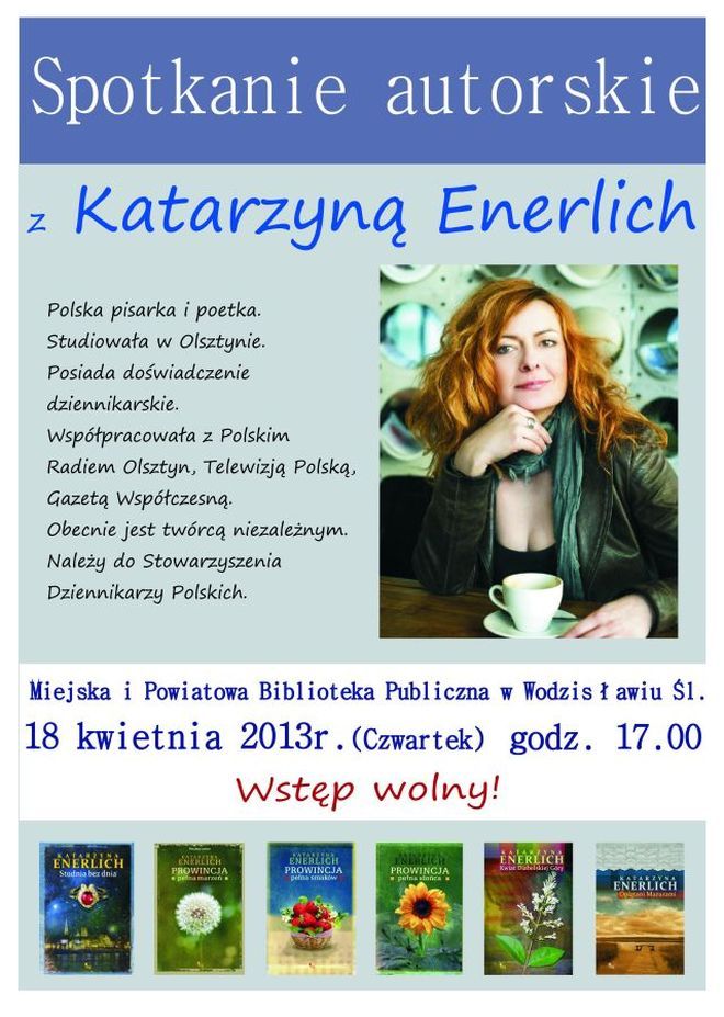 Spotkanie z Katarzyną Enerlich w Bibliotece, Materiały prasowe