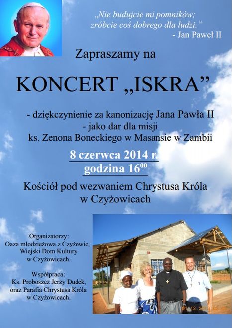 Koncert „Iskra” z okazji kanonizacji Jana Pawła II, Materiały prasowe