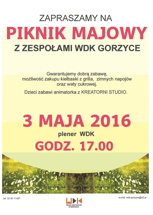 Piknik majowy z WDK Gorzyce, materiały prasowe