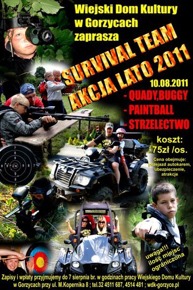 Survival Team w Gorzycach, Materiały prasowe
