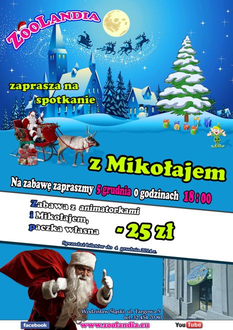 Mikołaj odwiedzi WDK Czyżowice i Zoolandię, materiały prasowe