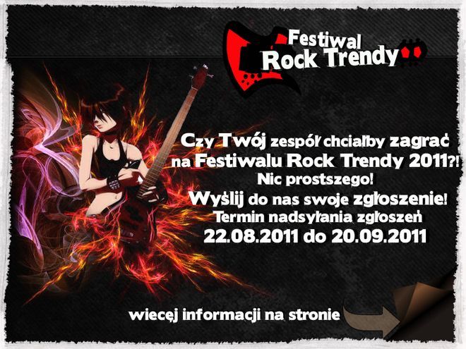 Trwają zgłoszenia do Rock Trendy, Materiały prasowe